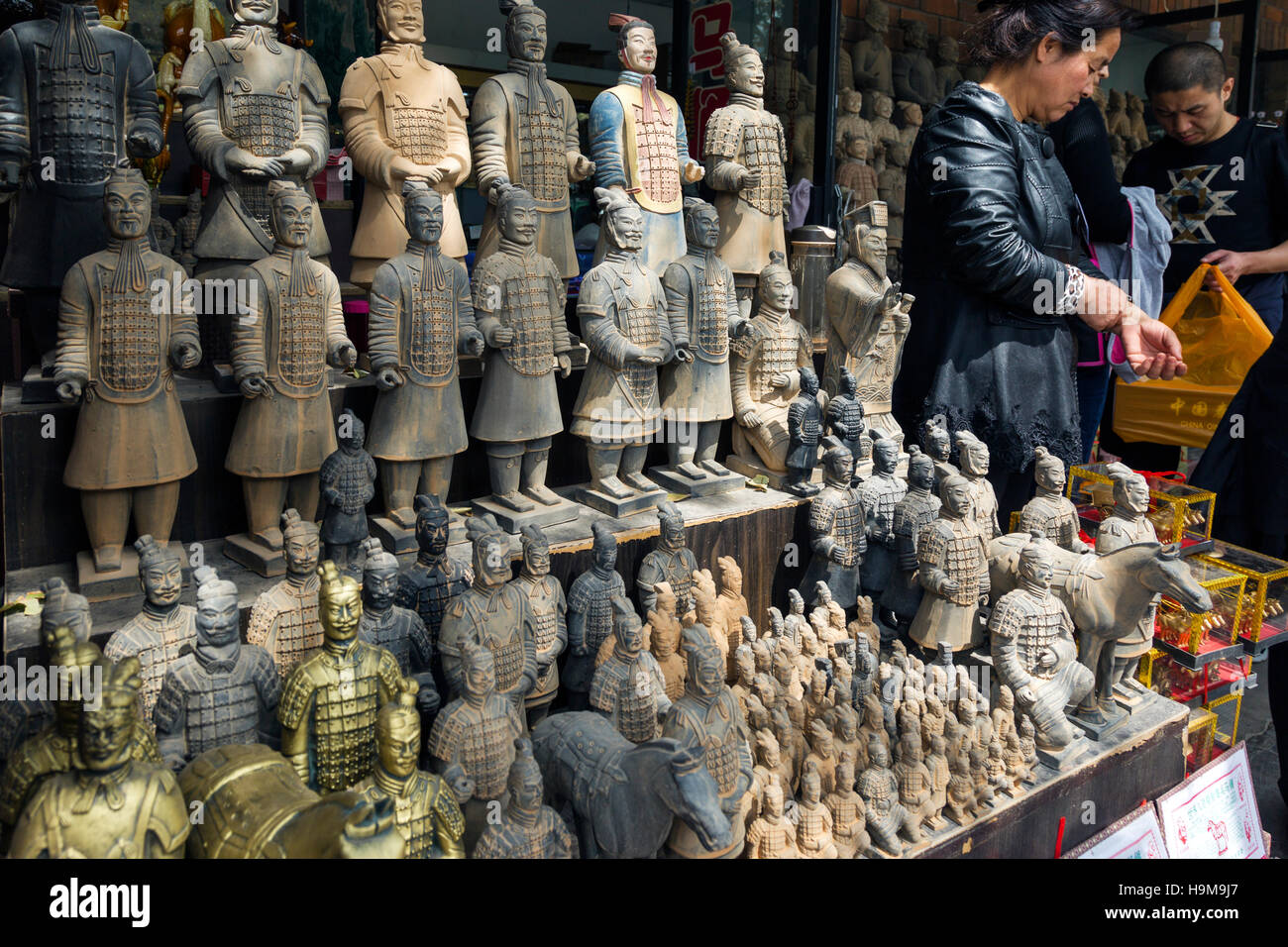 Souvenir shop, Museum of Qin TerraCotta Warriors, Xian, China Stock