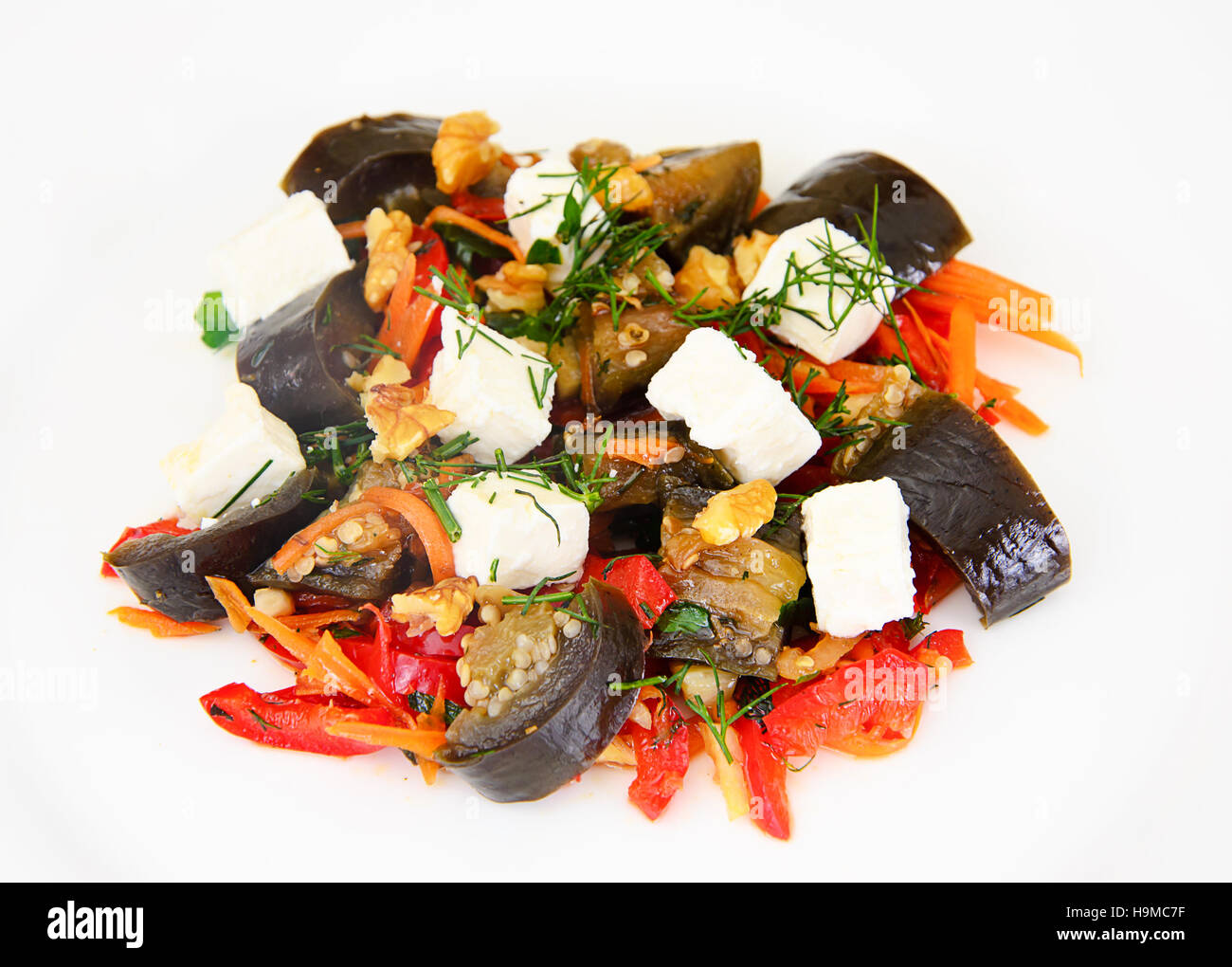 Eggplant Salad with Paprika, Feta. Studio Photo Stock Photo Alamy