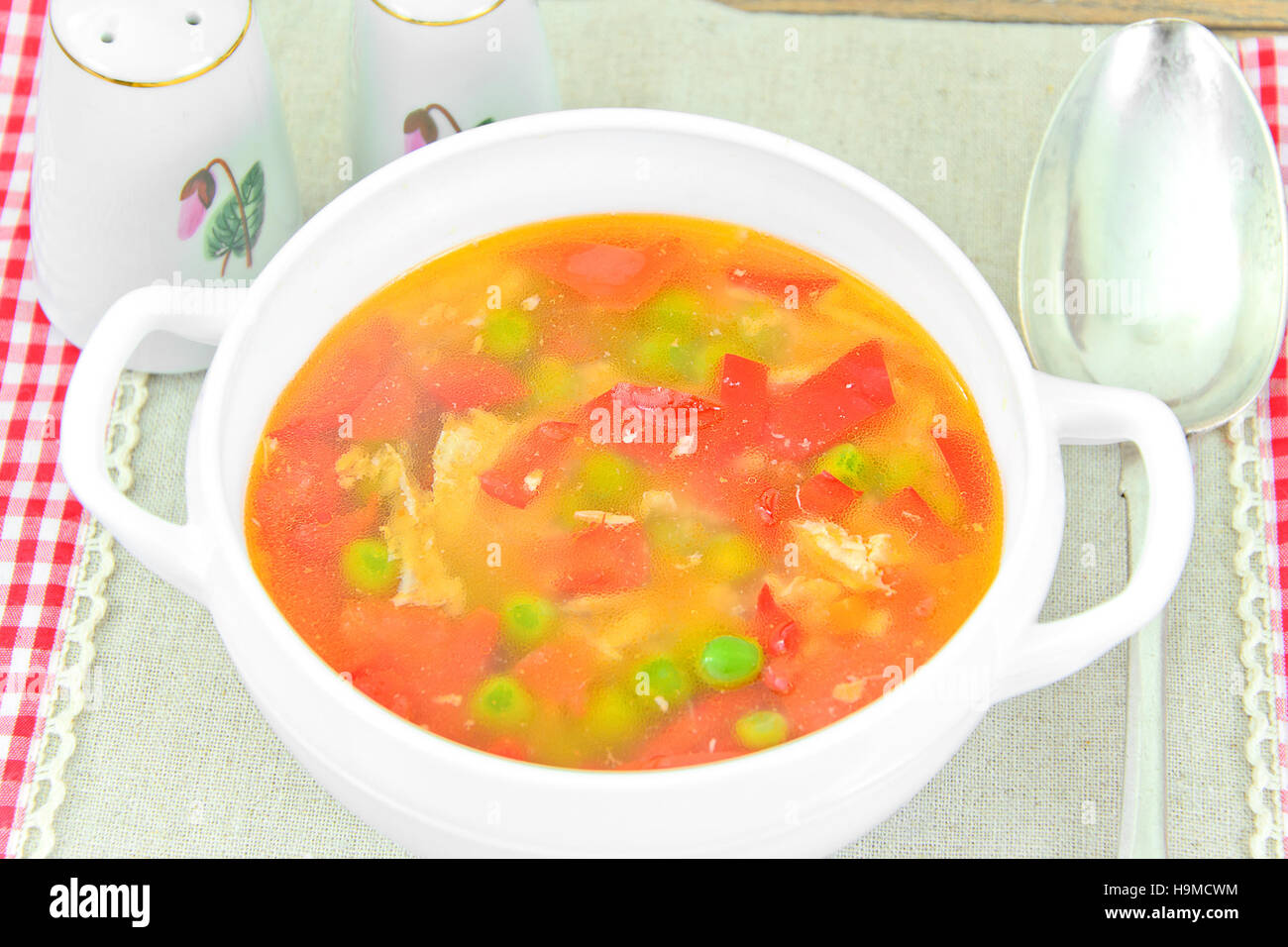 Healthy Food: Fish Soup Vegetables. Studio Photo Stock Photo - Alamy