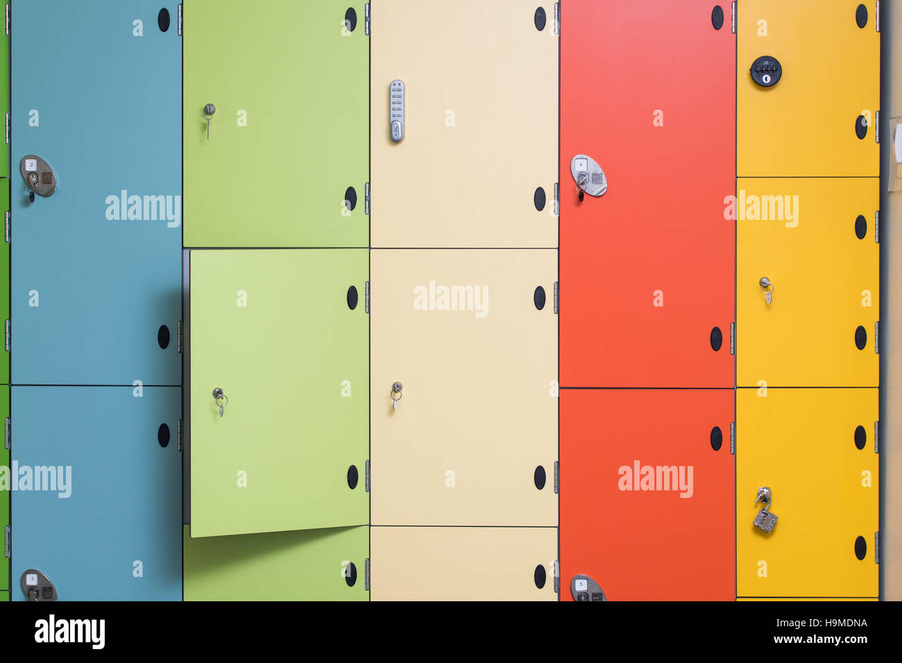 A locker manufactured by Garran Lockers in Caerphilly, Wales, UK Stock Photo