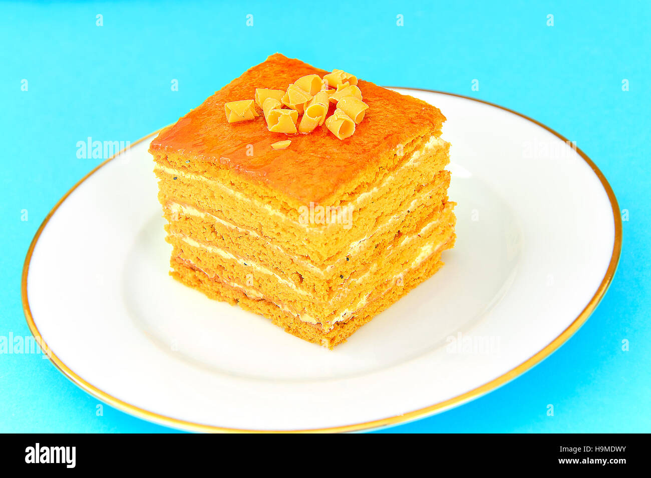Cake with Condensed Milk, Nuts and Honey. Studio Photo Stock Photo Alamy
