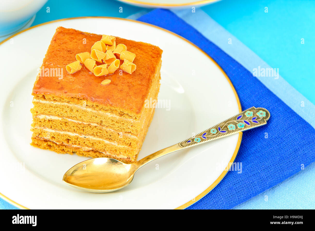 Cake with Condensed Milk, Nuts and Honey. Studio Photo Stock Photo Alamy