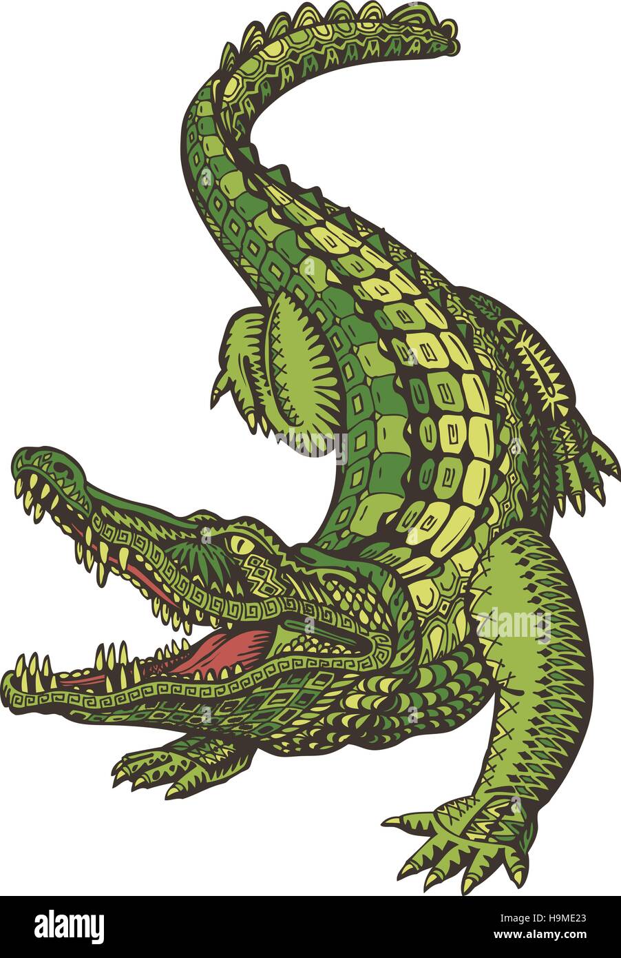 Crocodile or Alligator. Animal in ethnic style. Vector illustration Stock  Vector Image & Art - Alamy