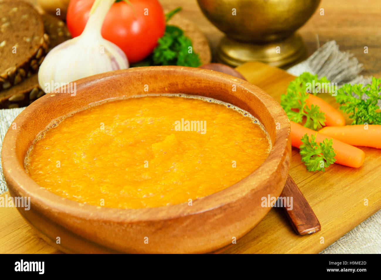 Carrot Cream Soup Diet Food Stock Photo Alamy