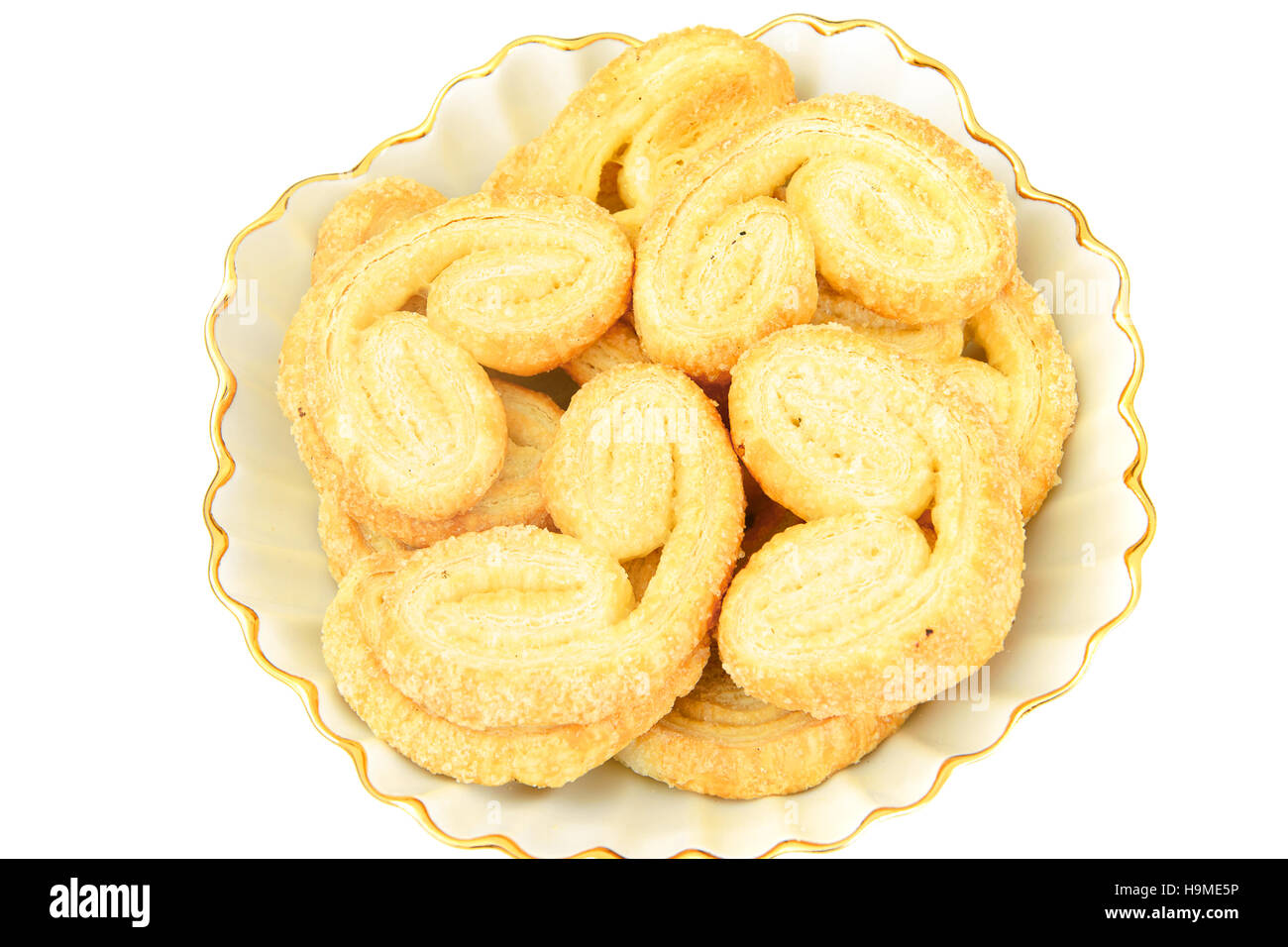 Sugar Puff Cookies on Plate. Isolated Studio Photo Stock Photo Alamy
