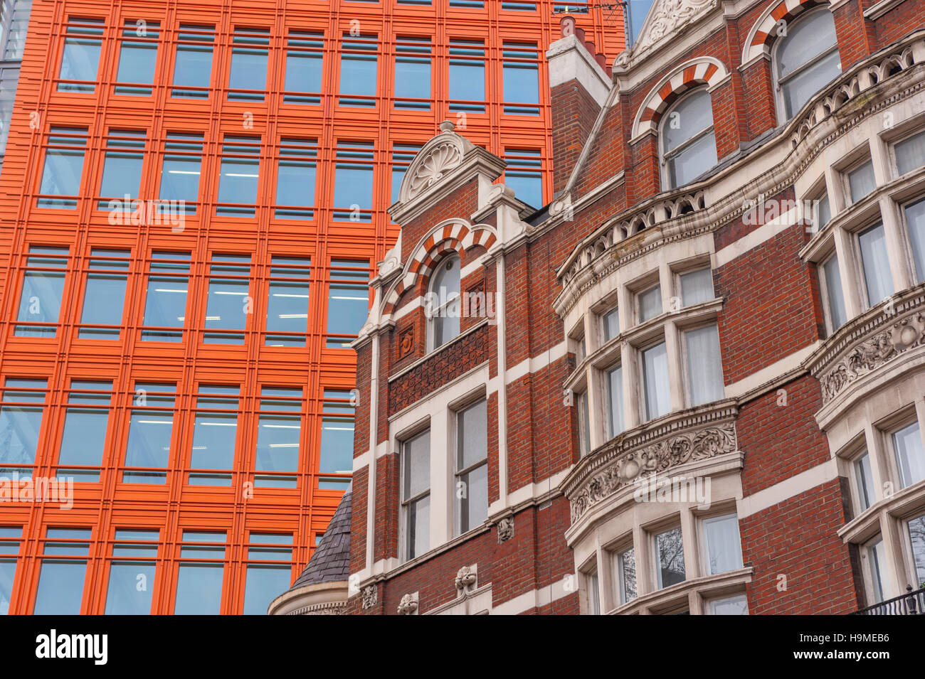 The Google building behind older office buildings in holborn London Stock Photo