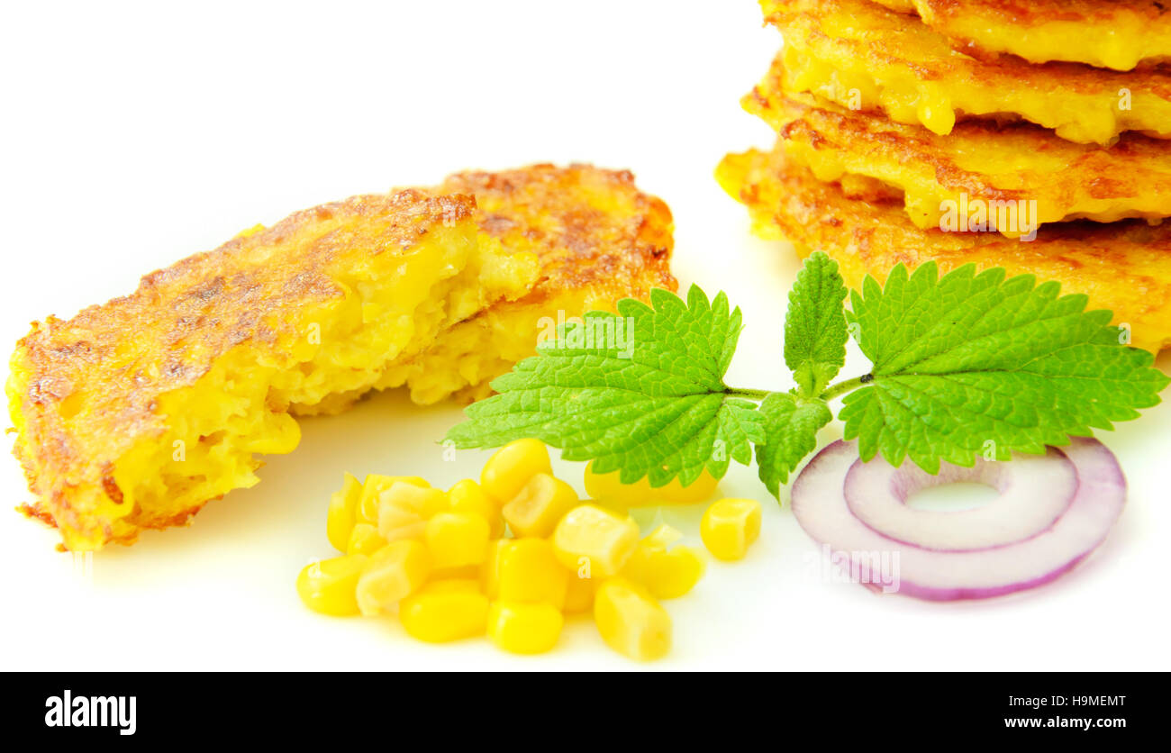 Healthy and Diet Food: Corn Fritters with Corn. Studio Photo Stock ...