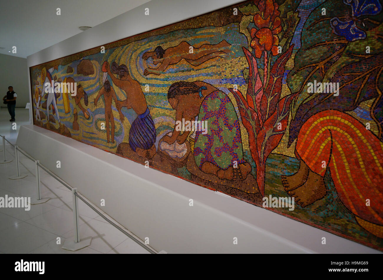 Diego Rivera mosaic, Bath in the River' or 'Juchitan River' or 'Bath of Tehuantepec', in the Soumaya Museum in Mexico City, Mexico Stock Photo