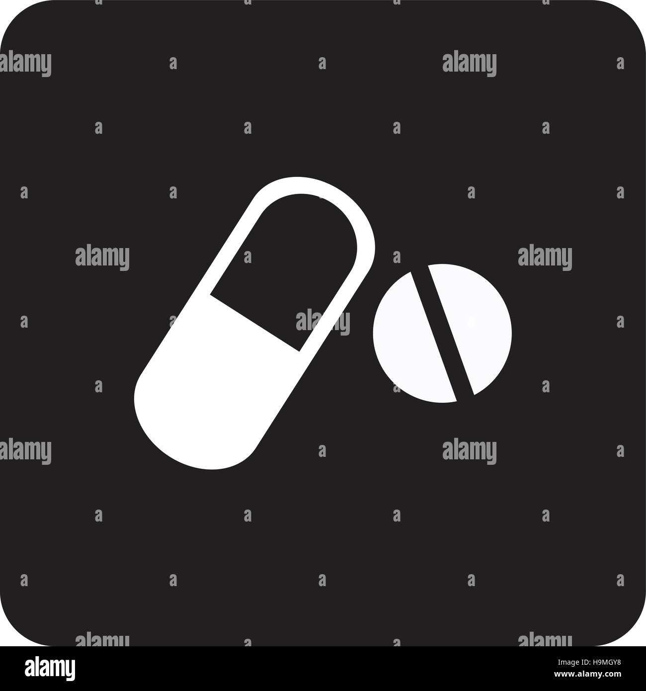 Pill icon in flat Stock Vector Images - Alamy