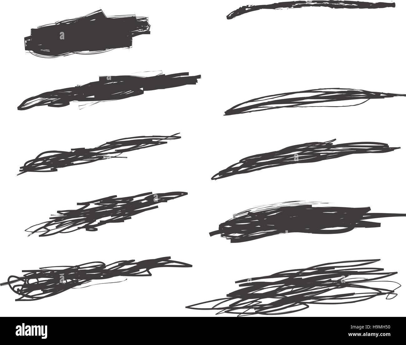Set of Hand Drawn Grunge Brush Stock Vector Image & Art - Alamy