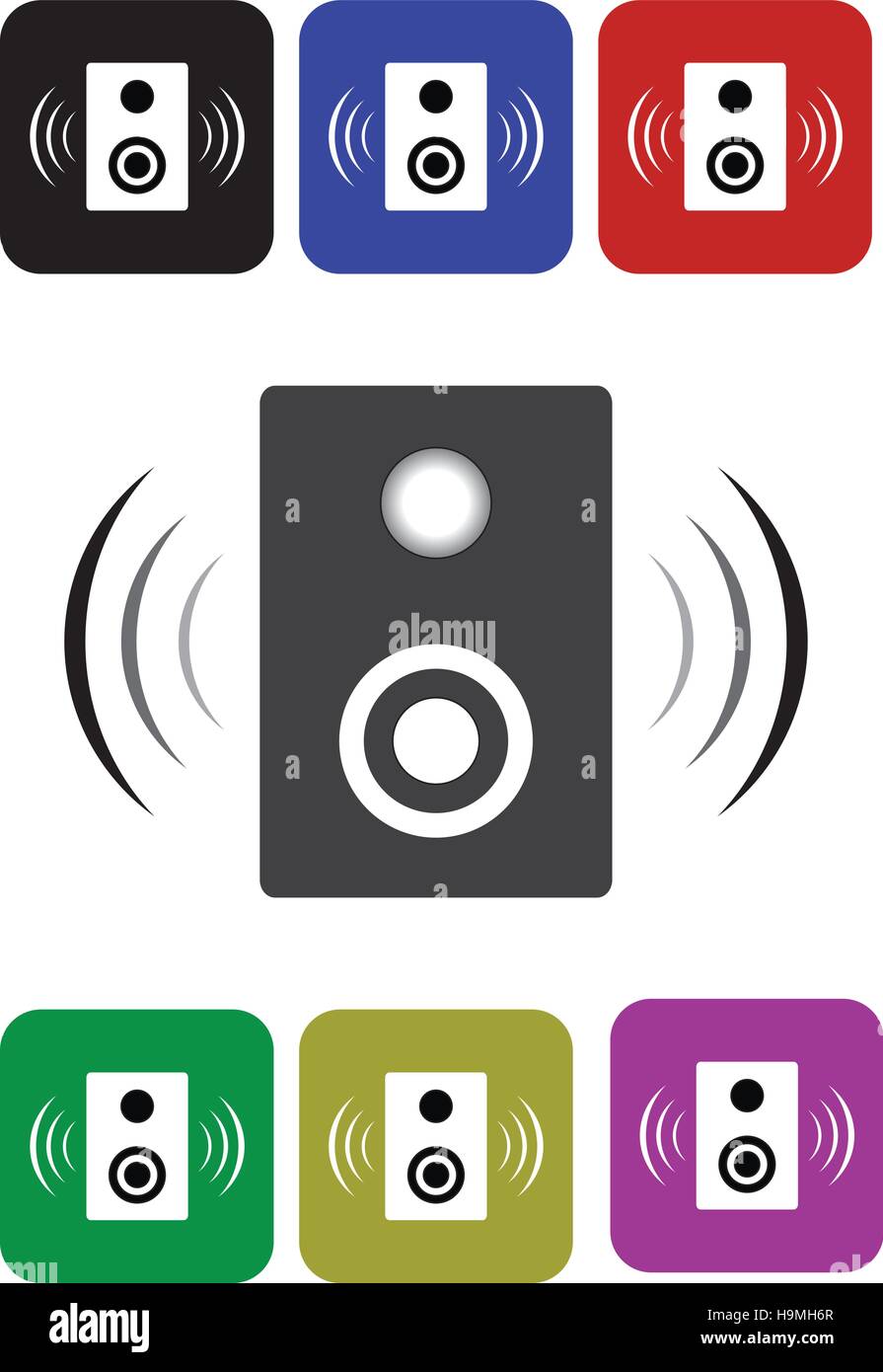 Speakers icon on white Stock Vector Images - Alamy