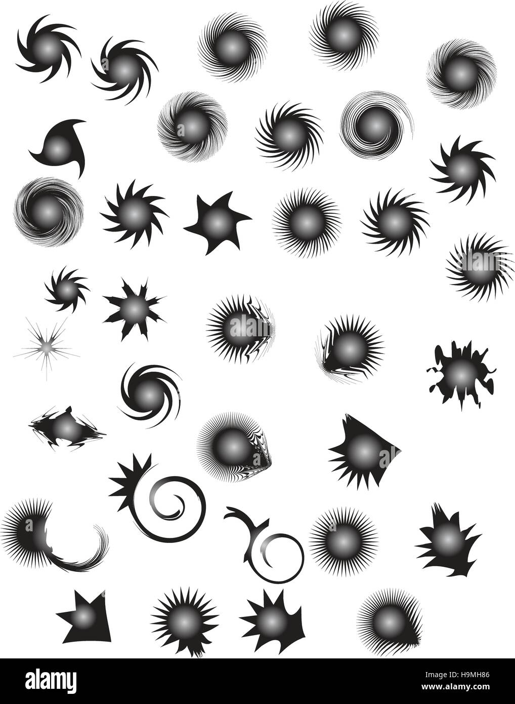 star symbols black Stock Vector