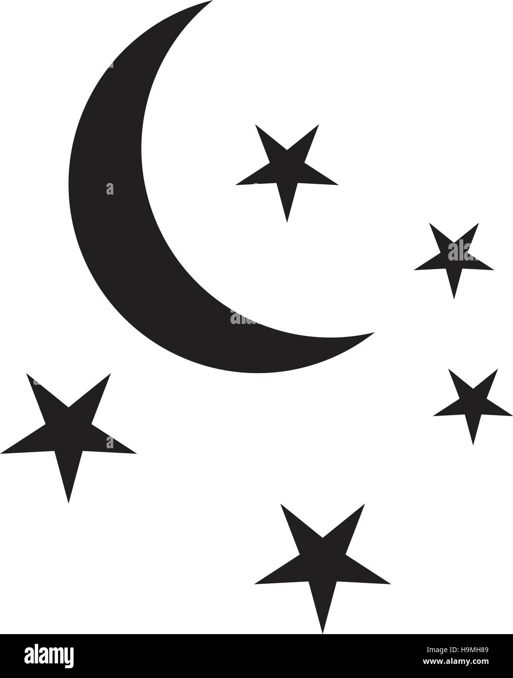 Stars and Moon Icon Stock Vector Image & Art - Alamy