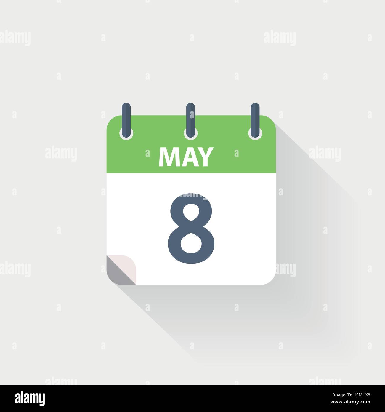 8 may calendar icon on grey background Stock Vector Image & Art - Alamy
