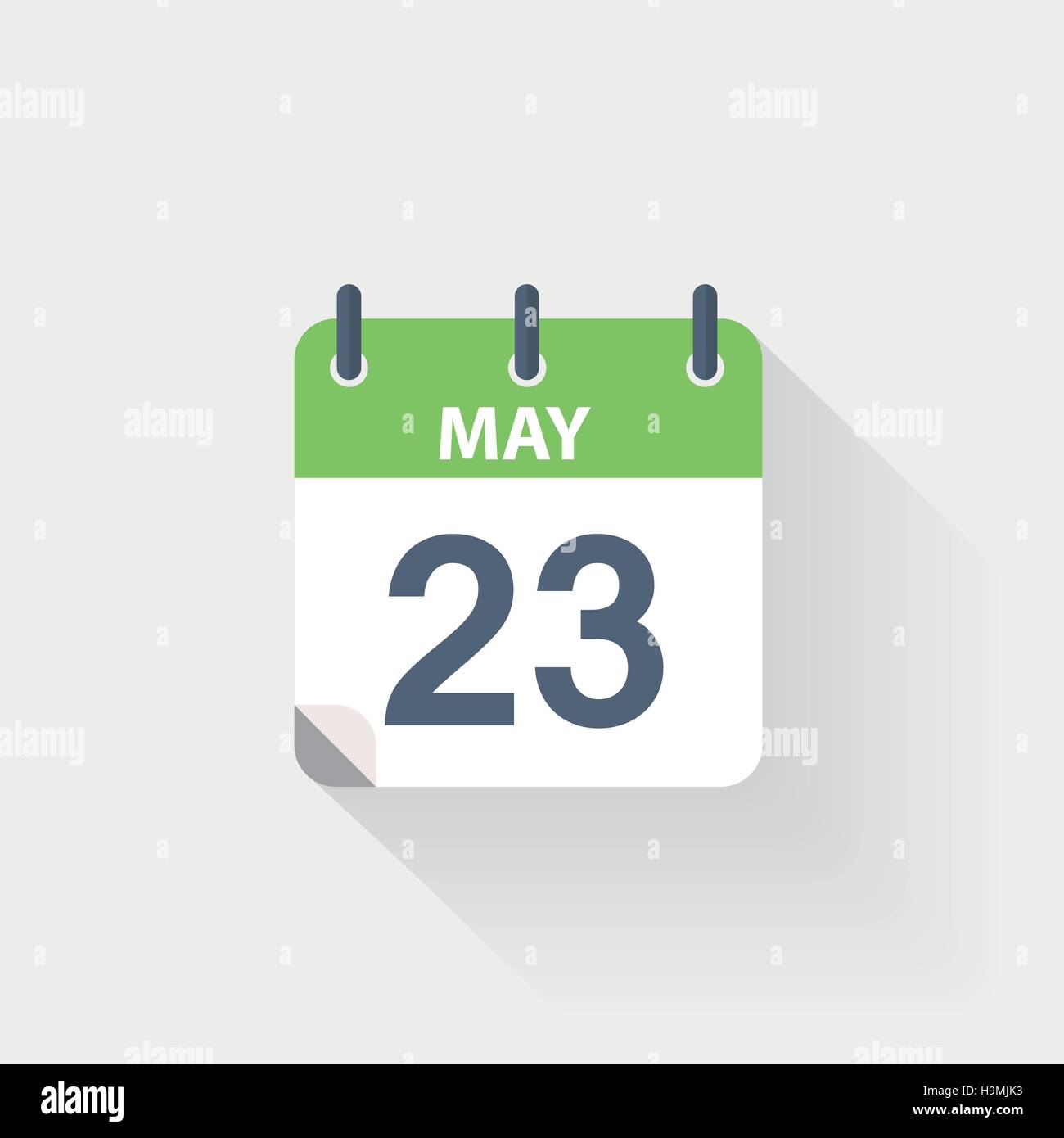 23 may calendar icon on grey background Stock Vector