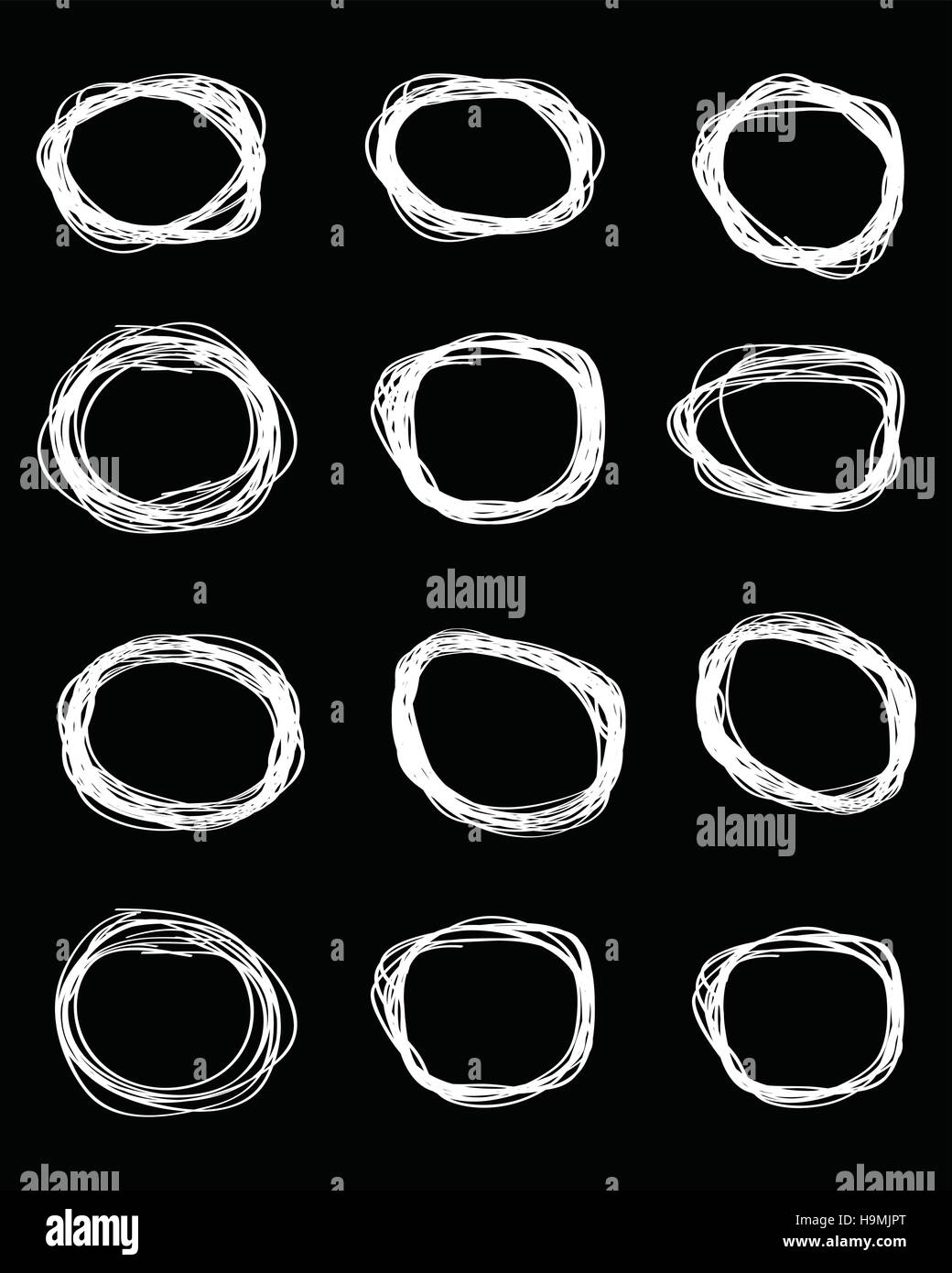 Vector dark set of hand drawn scribble circles Stock Vector Image & Art ...