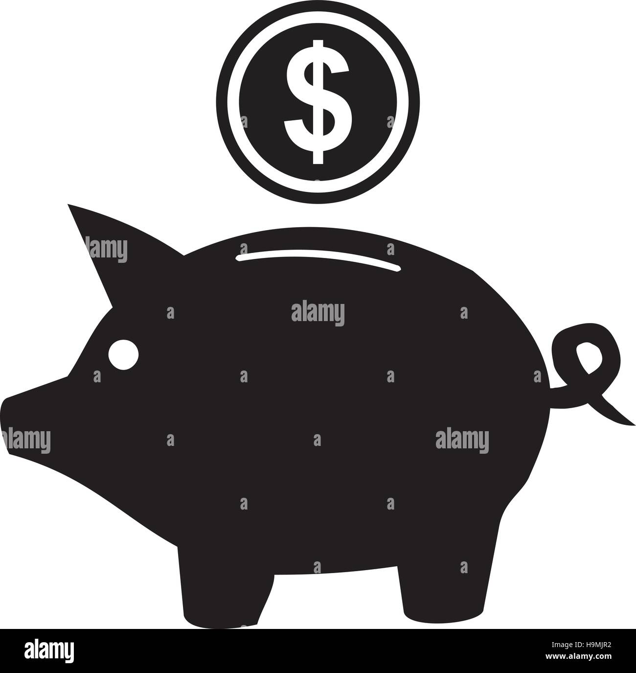 Vector piggy bank icon black Stock Vector Image & Art - Alamy