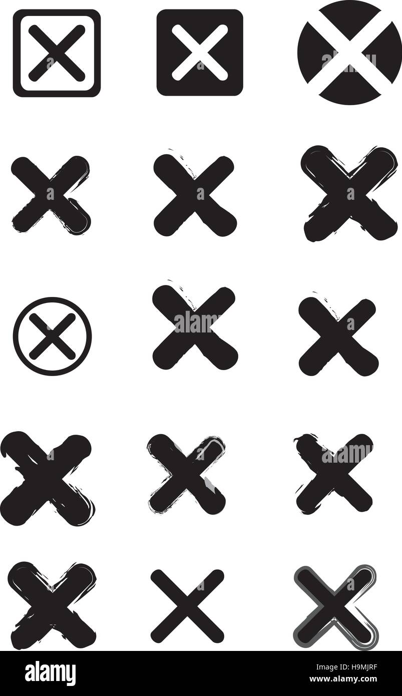 X Symbols rejected icon Stock Vector