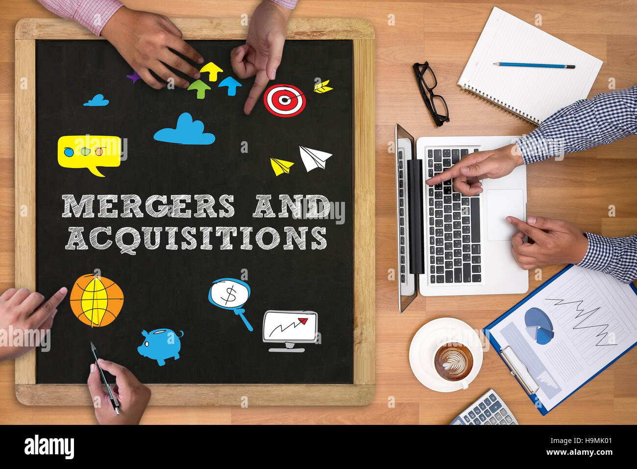 M&A (MERGERS AND ACQUISITIONS) Stock Photo