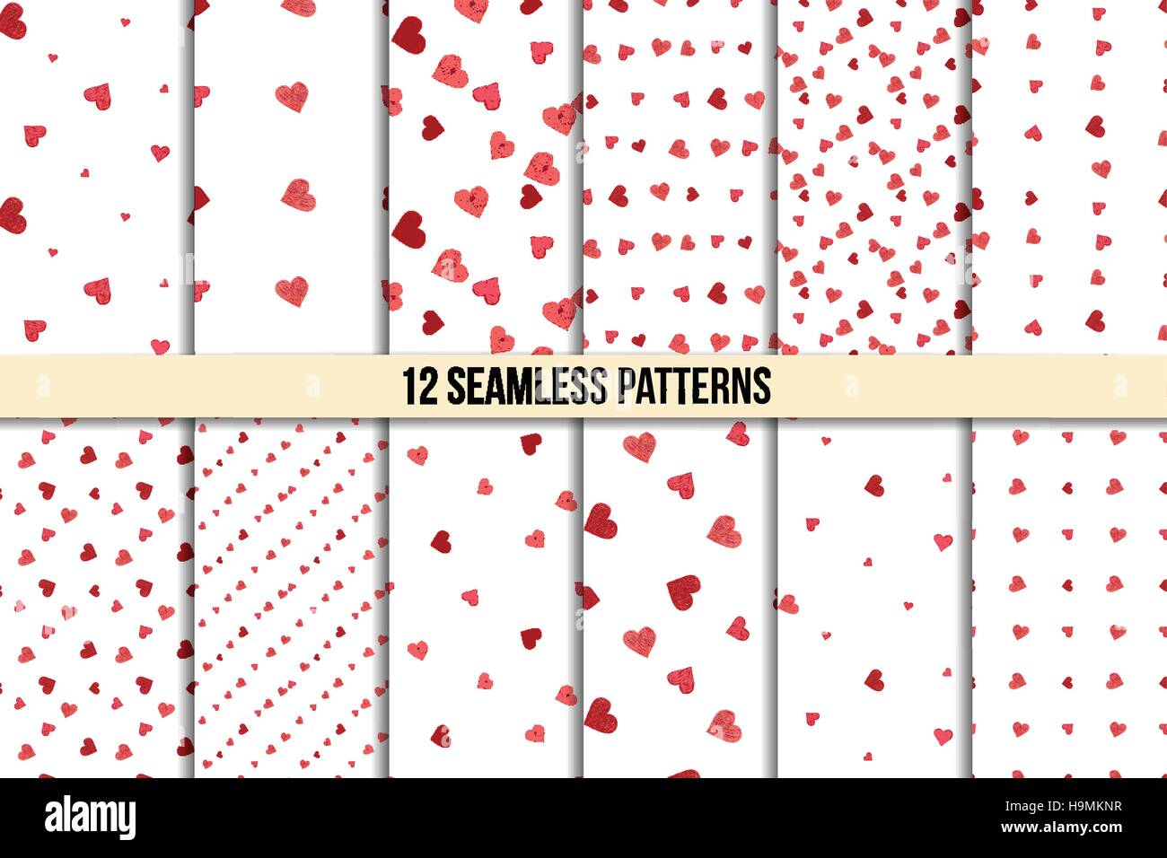 Stock Heart Pattern Seamless patterns with hearts Stock Vector Image & Art - Alamy