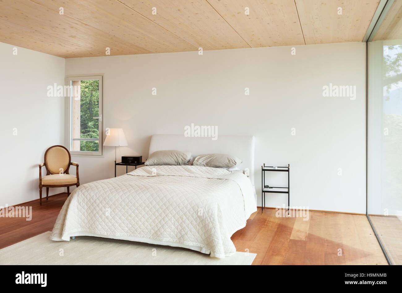 mountain house, modern architecture, interior, bedroom Stock Photo - Alamy