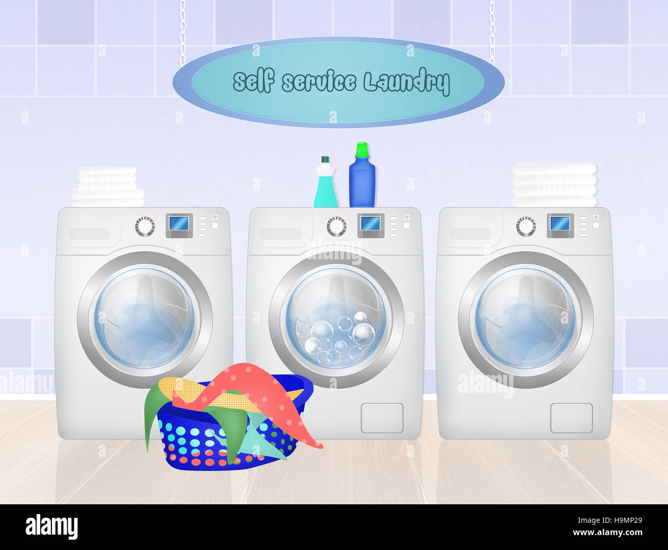 illustration of Laundry service Stock Photo