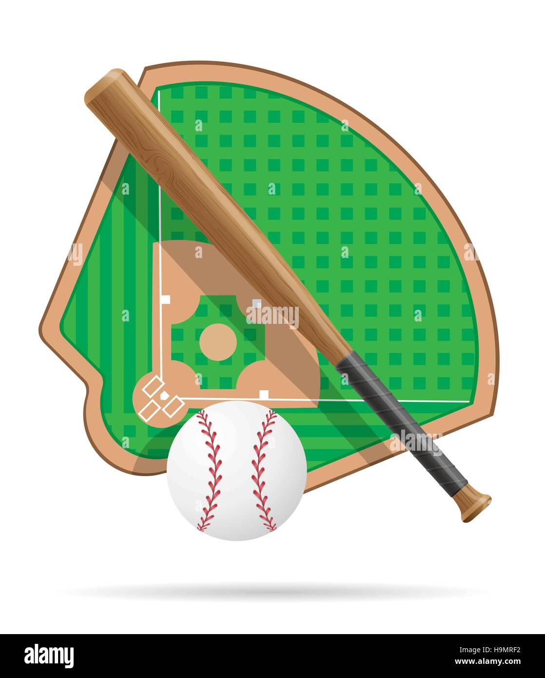 baseball field vector illustration isolated on white background Stock ...