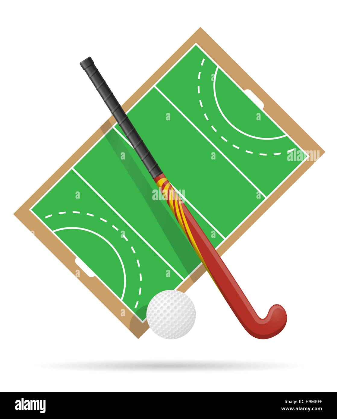field of play in hockey on grass vector illustration isolated on white background Stock Vector