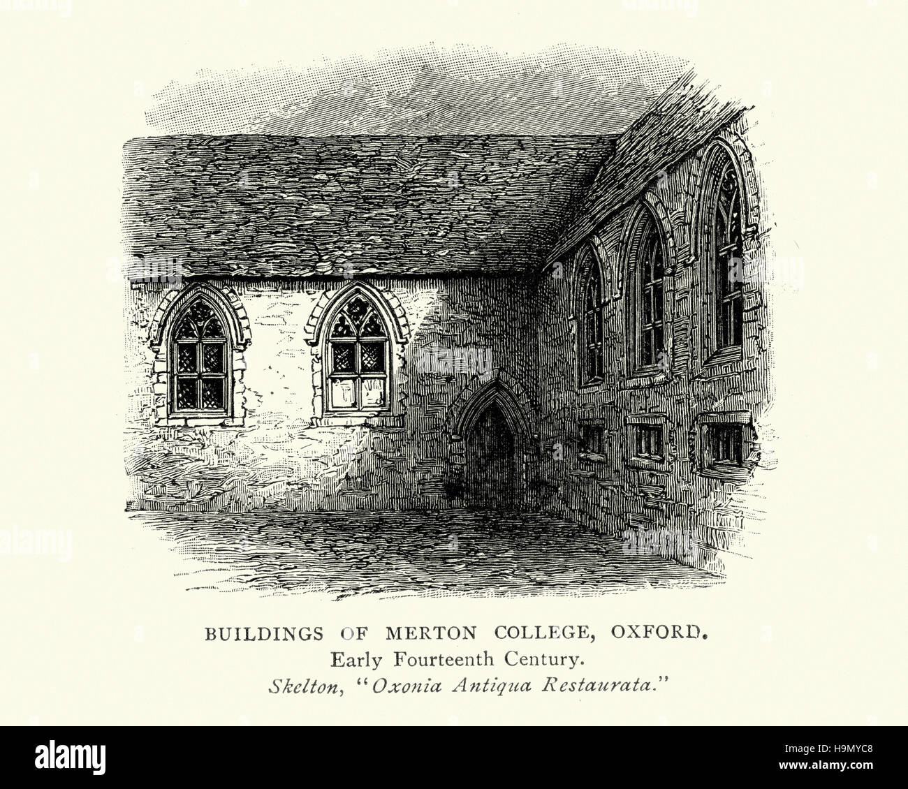 Early 14th Century buildings of Merton College, Oxford Stock Photo - Alamy