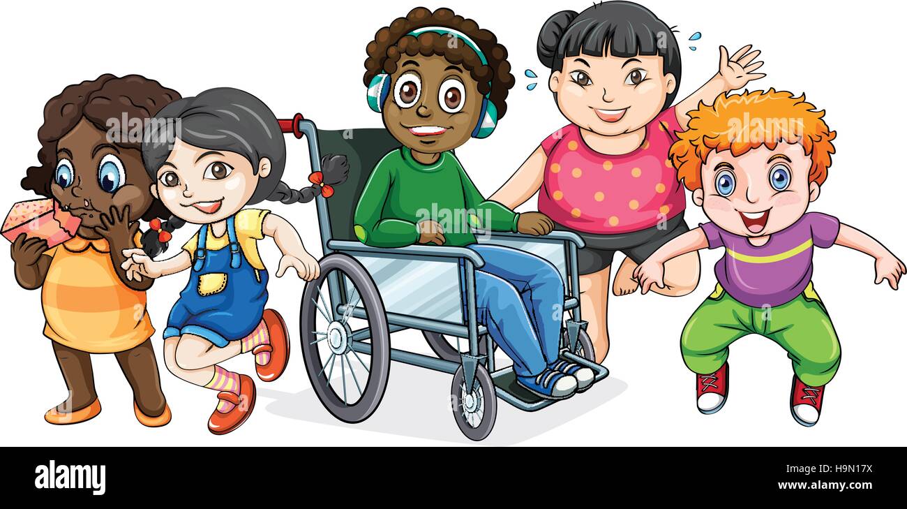 Boys and girls with happy face illustration Stock Vector Image & Art ...