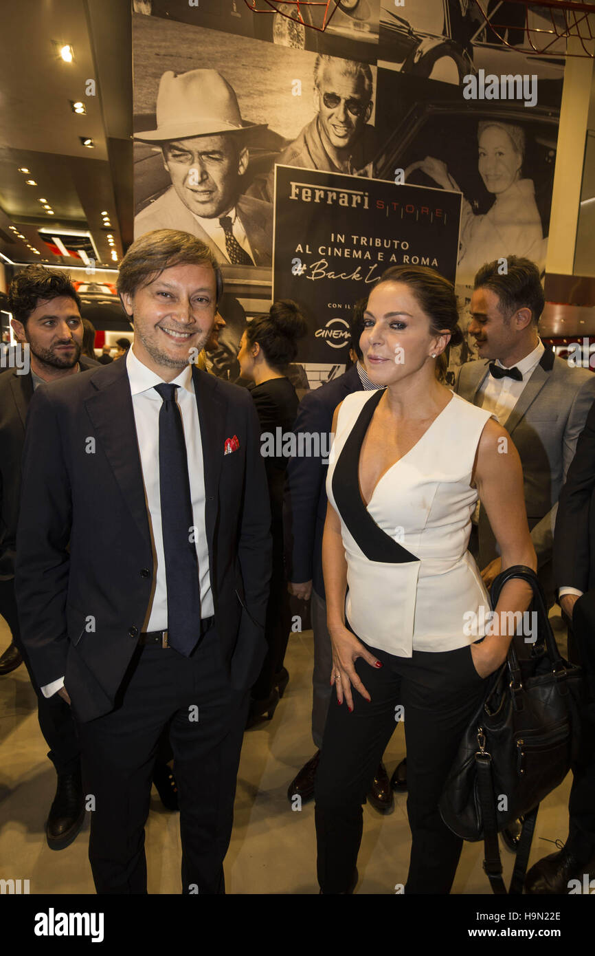 Luca Fuso and Claudia Gerini attending the reopening of the Ferrari ...