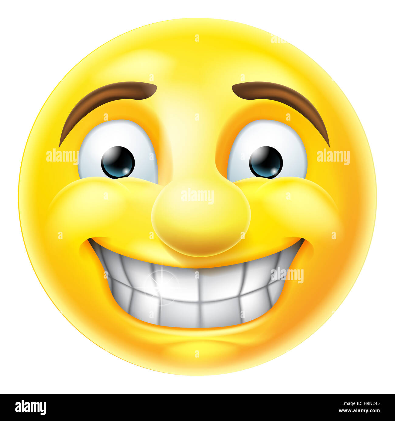 Cartoon emoji emoticon smiling smiley face character Stock Photo ...