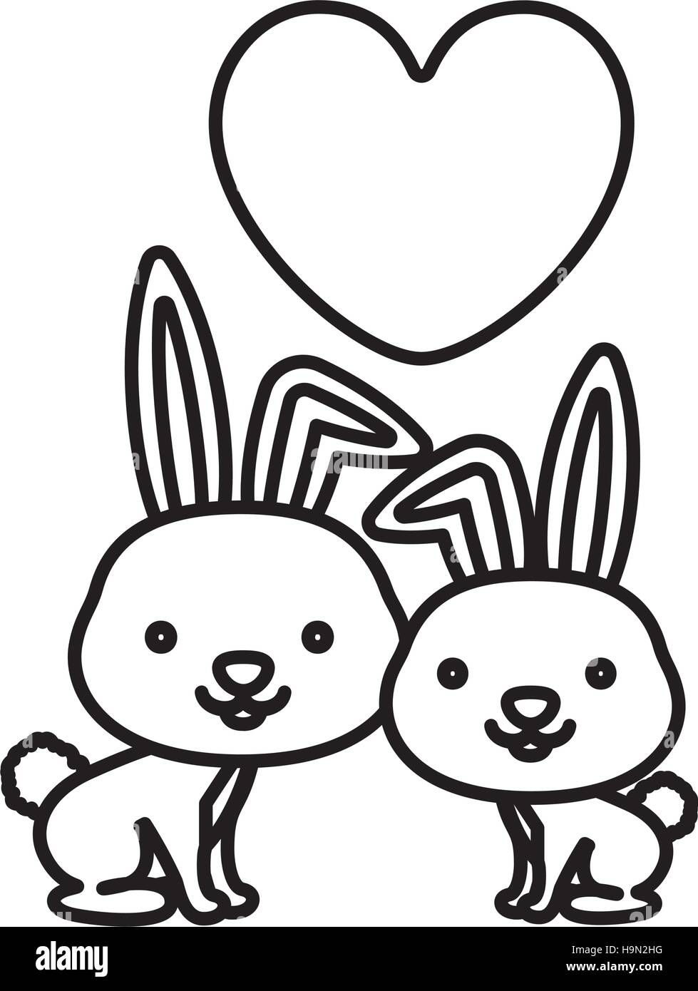Rabbit cartoon in love icon. Animal cute adorable creature and friendly ...