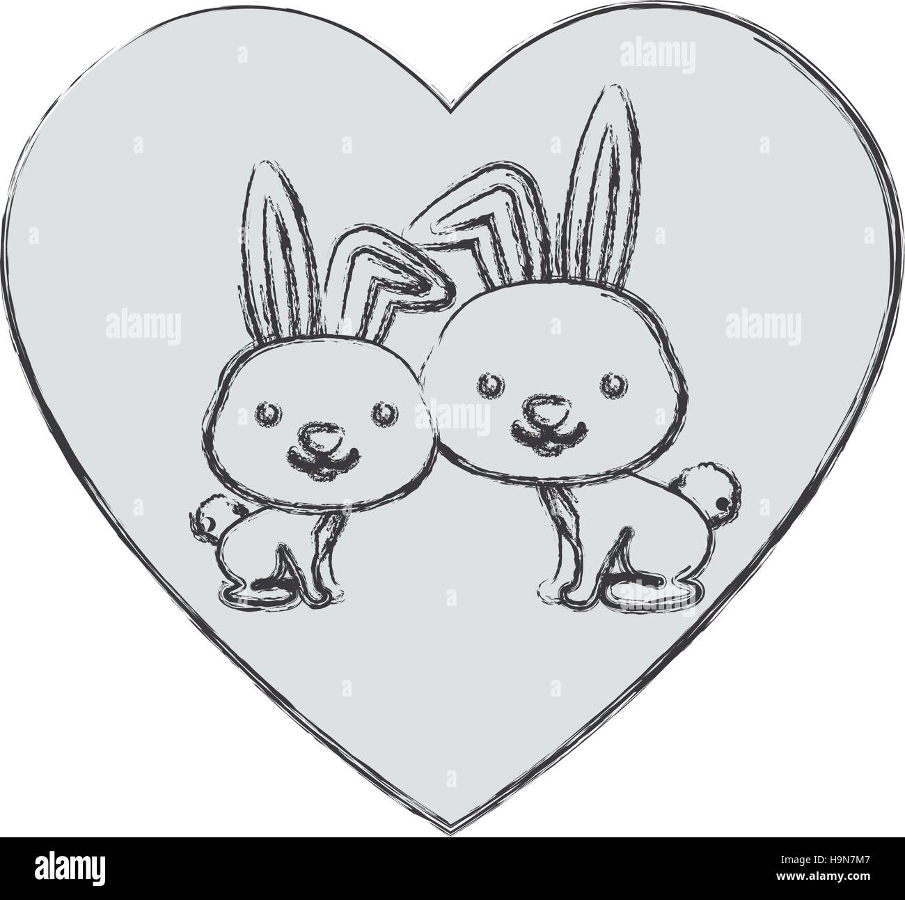 Rabbit cartoon in love icon. Animal cute adorable creature and friendly ...