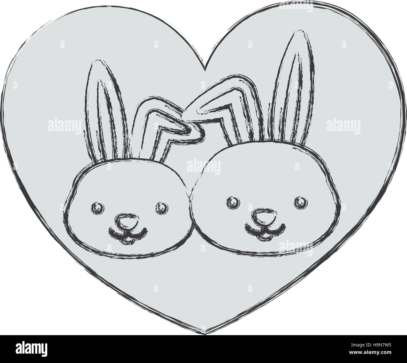 Rabbit cartoon in love icon. Animal cute adorable creature and friendly ...