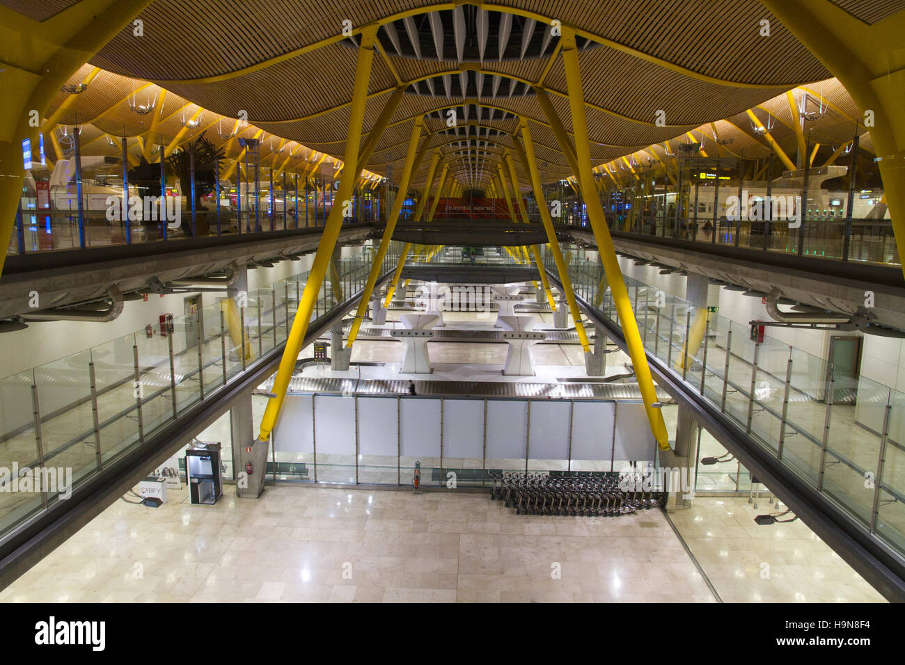 Madrid Spain park Airport interior 'no poeple' architecture Stock Photo