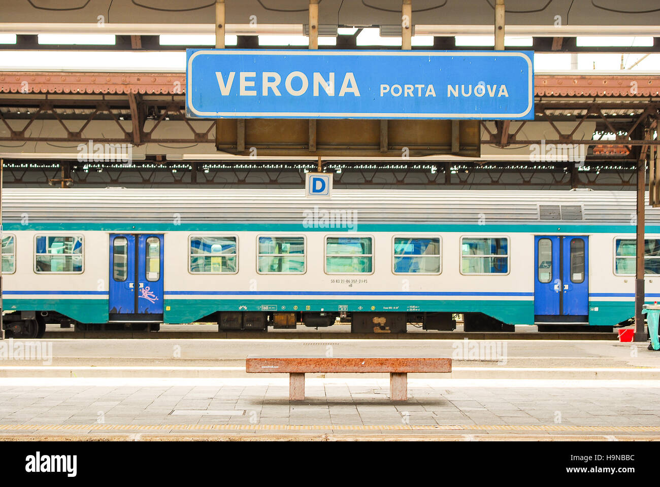 At Verona's Porta Nuova train station a train is ready for departure Stock  Photo - Alamy
