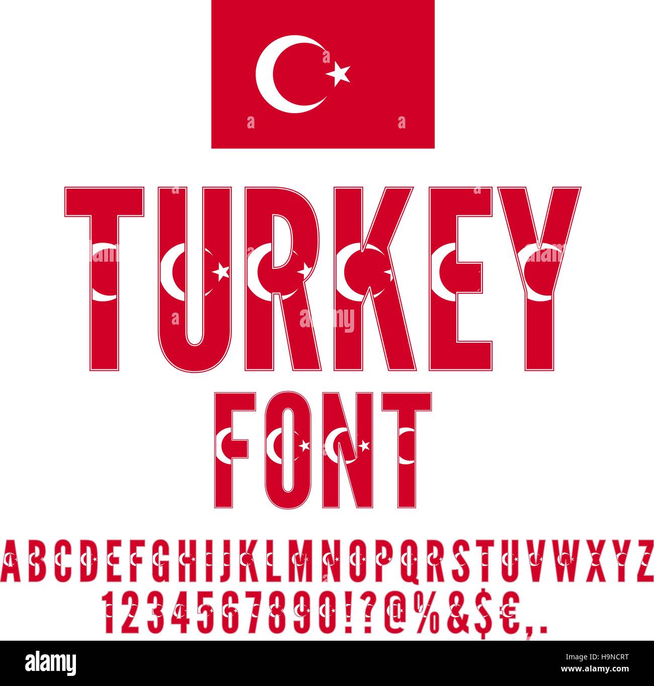 Turkey flag text font hi-res stock photography and images - Alamy