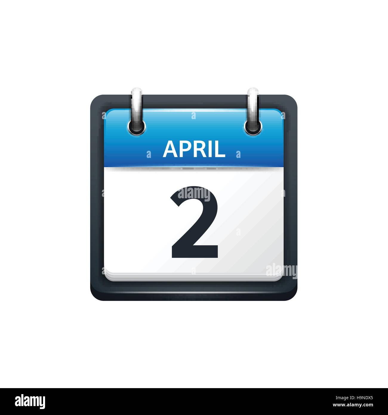 April 2. Isometric Calendar Icon With Shadow.Vector Illustration,Flat ...