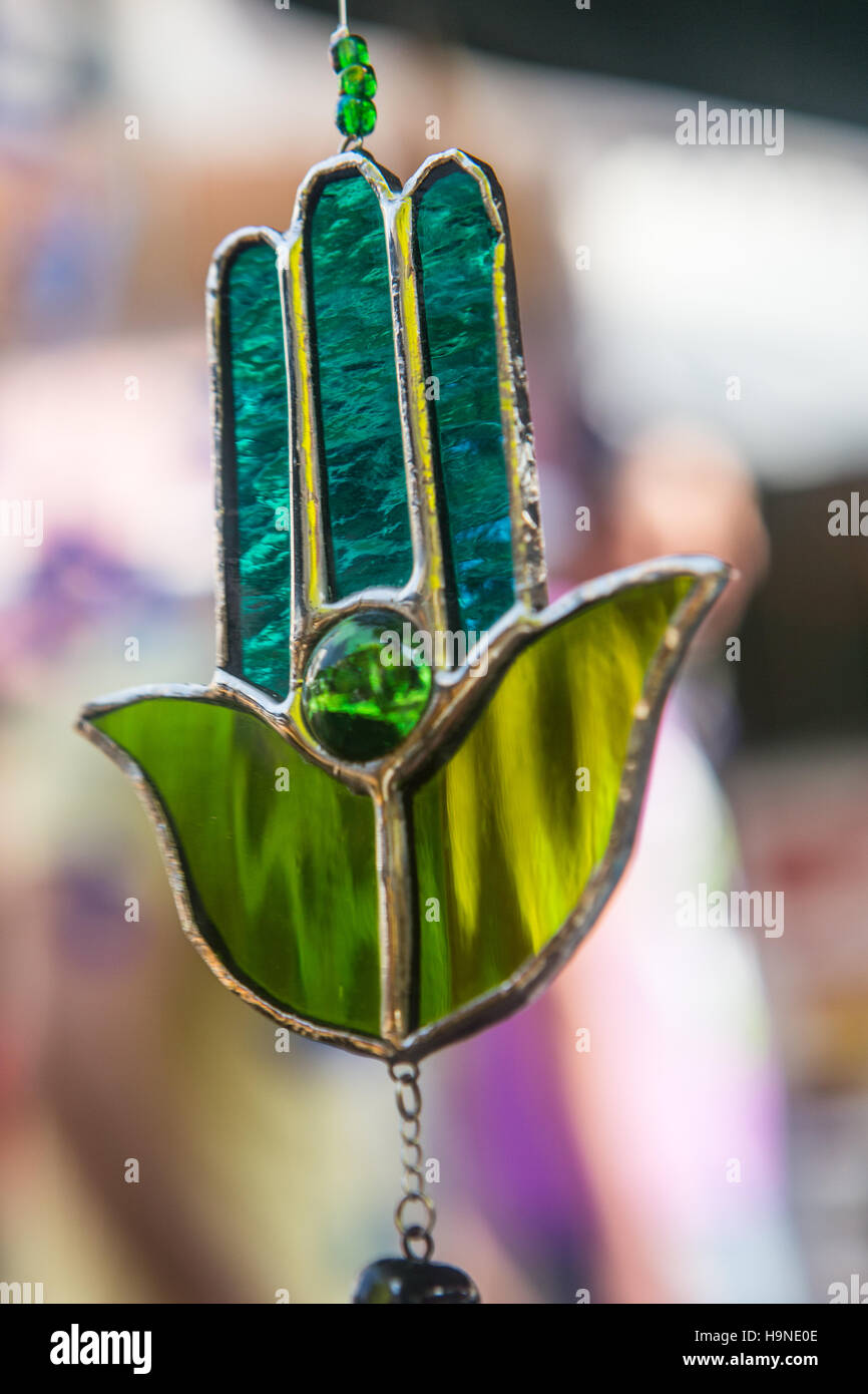 stained glass hand from market in tel aviv Stock Photo Alamy