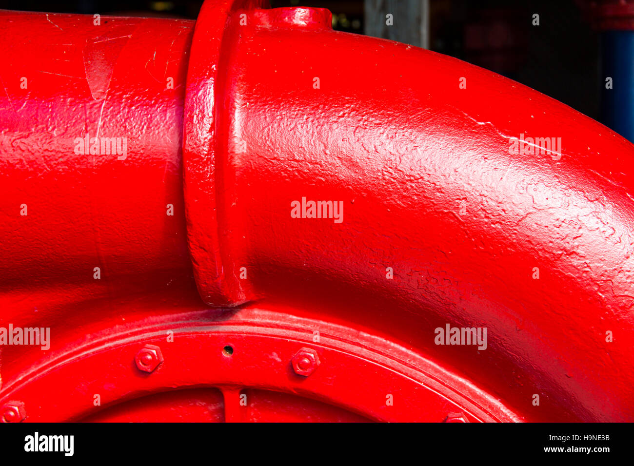 Red pipes at gasworks park in Seattle Washington Stock Photo