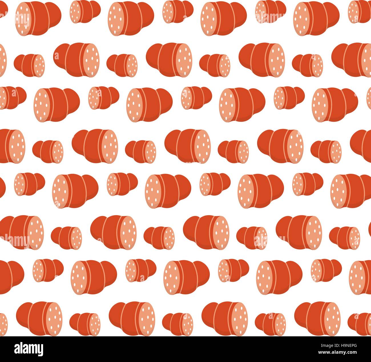 Ham, sausage seamless pattern, background, texture. Vector illustration. Stock Vector