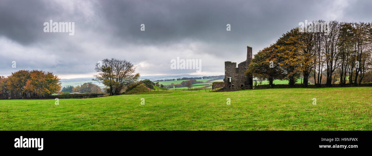 Burrow Farm Engine House on the Brendon Hills in Exmoor National Park. Somerset. England. Stock Photo