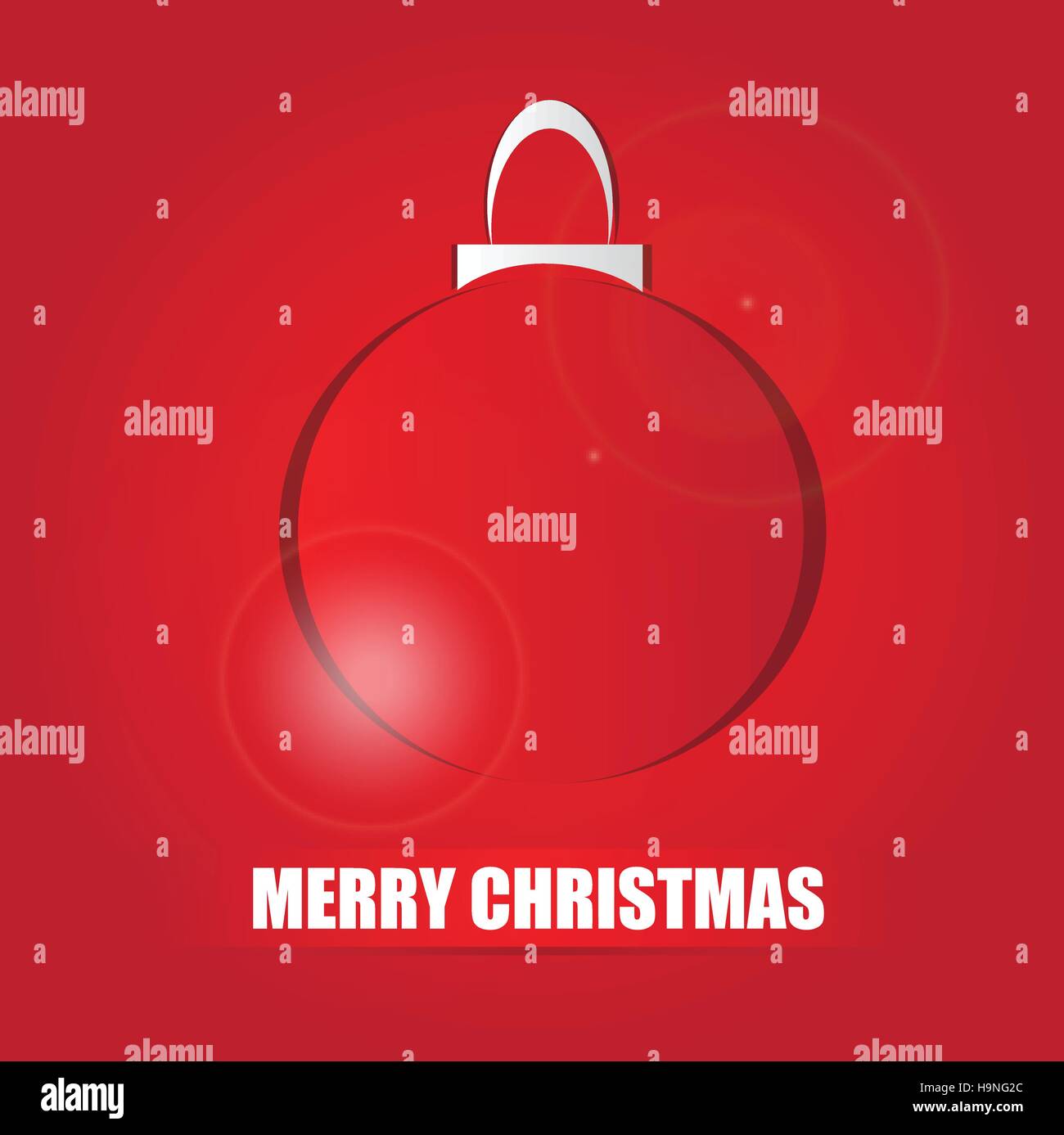 red ball - christmas card - vector holiday illustration Stock Vector ...