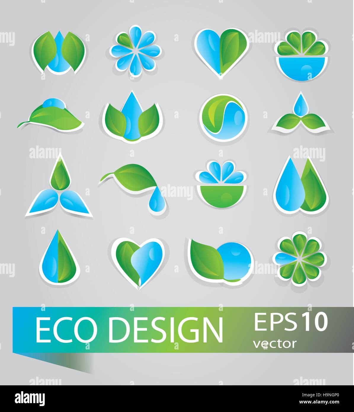 Collection of ecology signs - set for design Stock Vector Image & Art ...