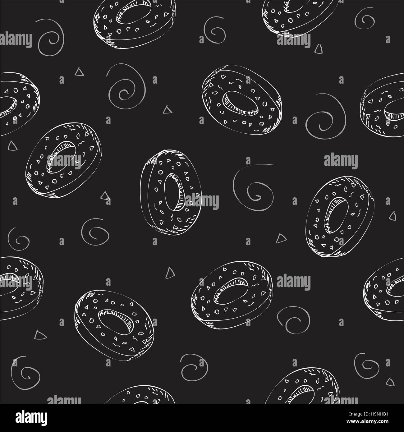 Seamless pattern with donuts - background- vector illustration Stock ...