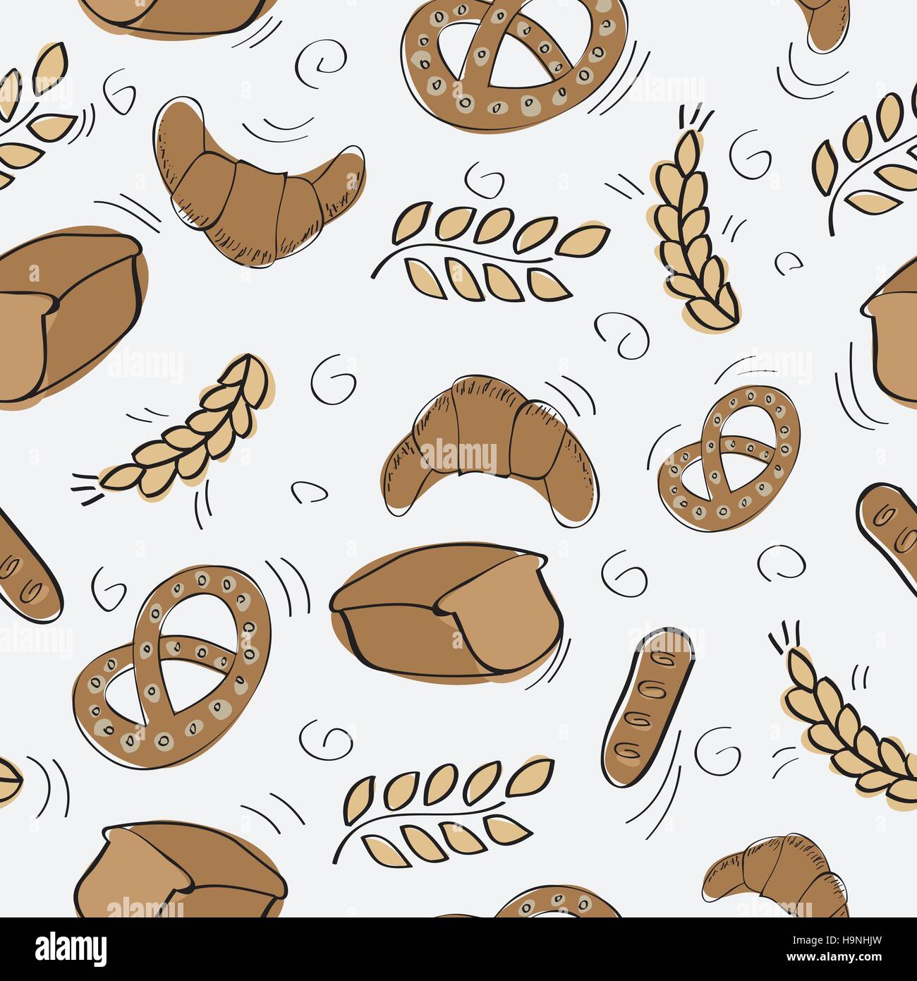 Seamless pattern with bakery products - vector illustration Stock ...