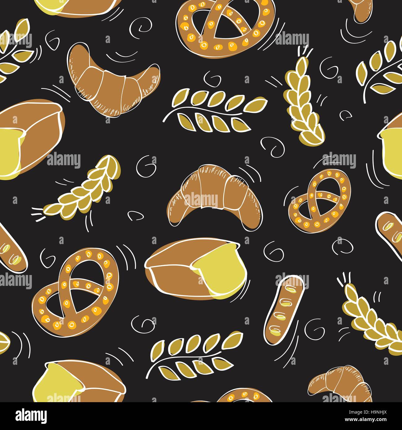 Seamless pattern with bakery products - vector illustration Stock ...