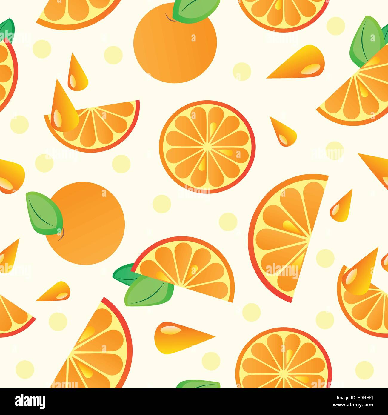 Orange fruit seamless pattern - vector illustration for background ...