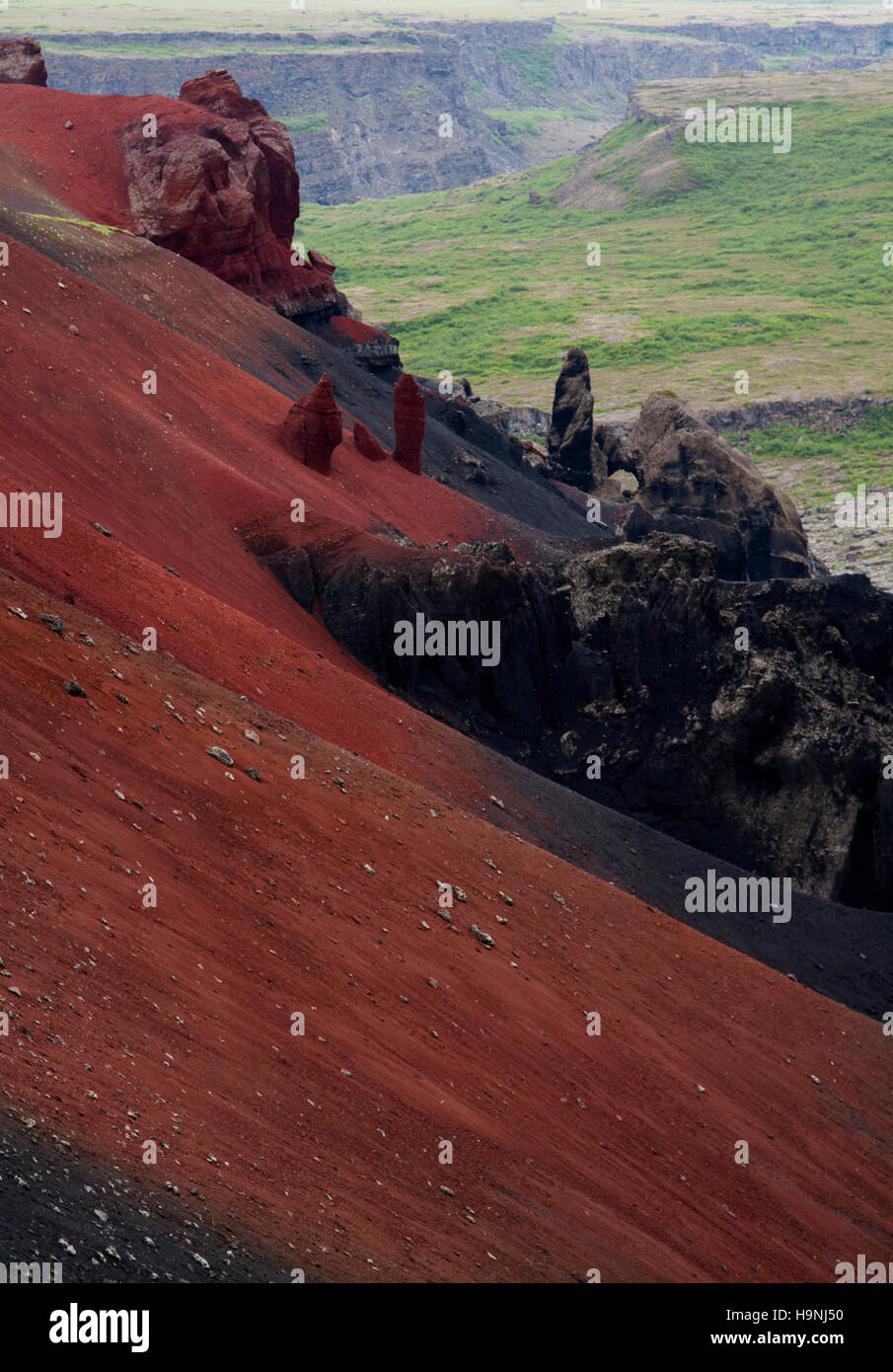 Red mountain in Iceland Stock Photo